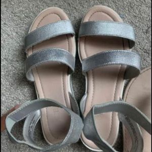Silver girl sandals